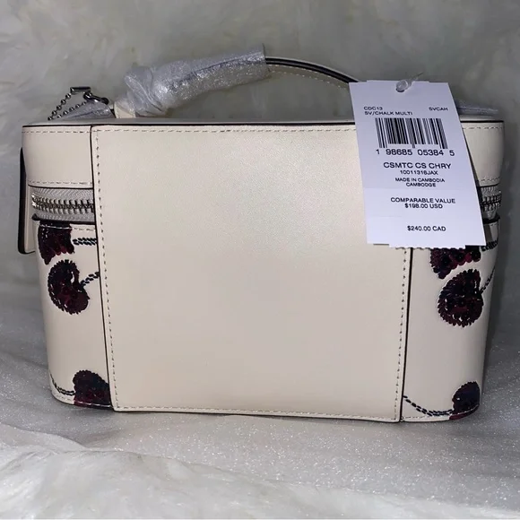 Coach leather Cosmetic Case With Cherry Print New with tags - Picture 8 of 14